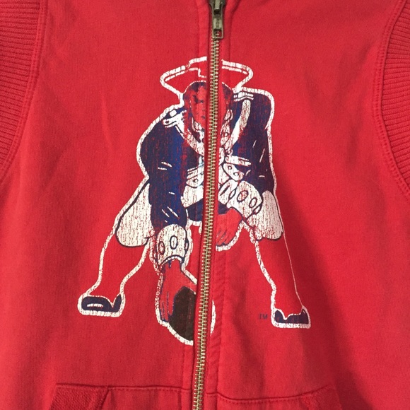Reebok Vintage New England Patriots Short Sleeve Hooded Zip Up - Picture 2 of 6